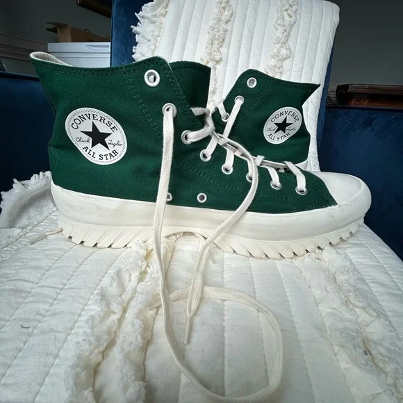 Converse Dark Green Custom Lug Sole Sneaker Men’s size 13 EUC - Picture 3 of 6